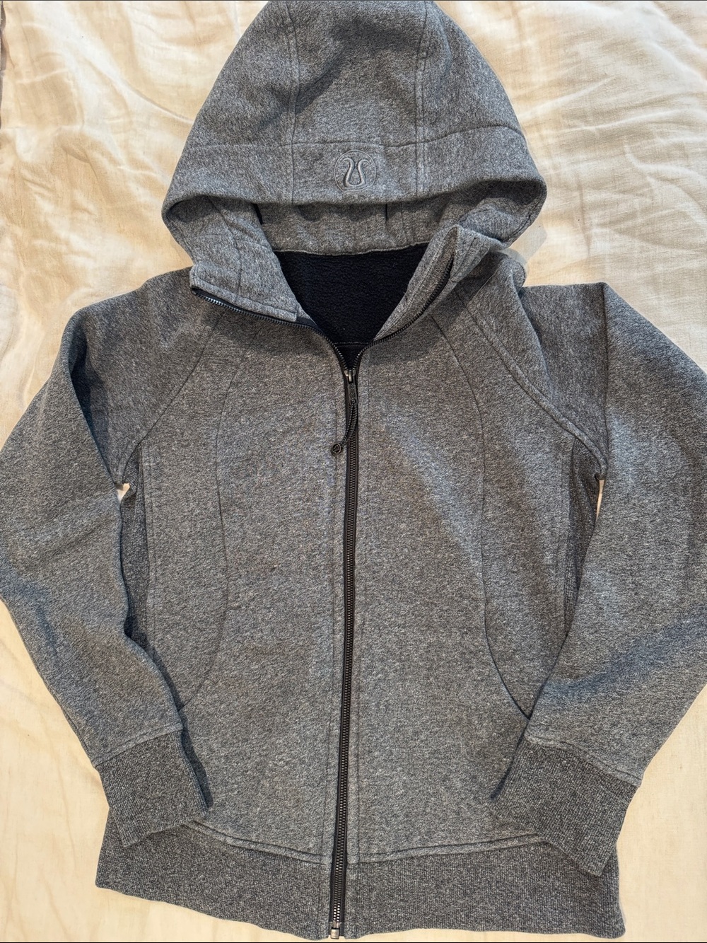 lululemon athletica Wimebs' Gray Zip-Up Hooded Jacket